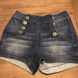 High waisted jean shorts